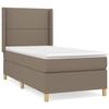 Maison Exclusive - Bed Slat Base with Taupe Mattress 100x200 Cm Fabric