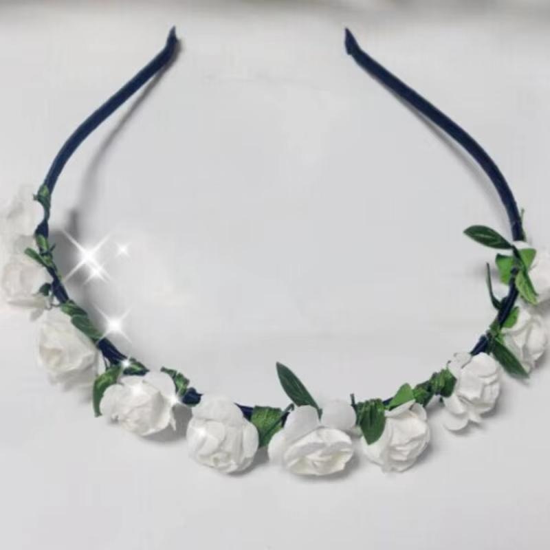 Flower Heads Boho Hair Garland Girl Beach Crown Hair Band Headband Wedding Hair Accessories Headwear for Girls Kids