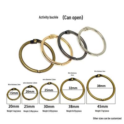 Anelli metallici per raccoglitori a fogli mobili disponibili in magazzino per album, biglietti e calendari