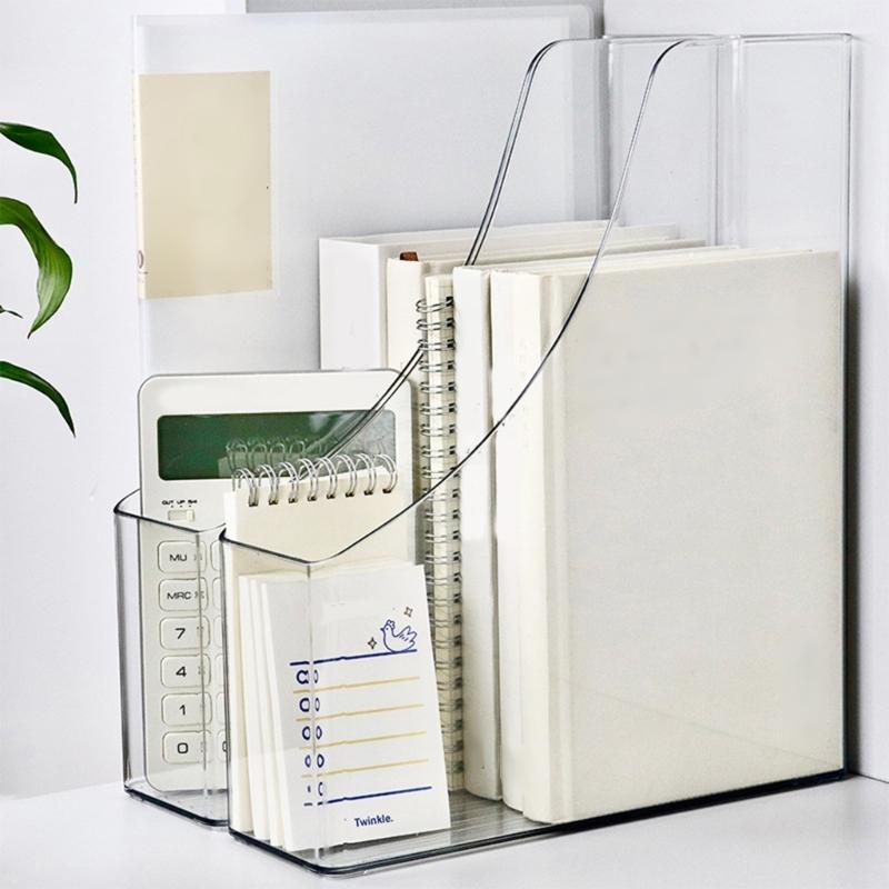 Schreibtisch Buchstützen Klar Buchstützen Zeitschriftenständer Dokumentenorganisatoren Platzsparend Zeitschriftenständer Buchstütze für Büro