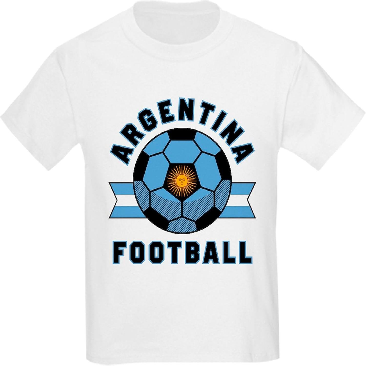 CafePress Argentina Football T Shirt Kids Cotton T-Shirt S разноцветный