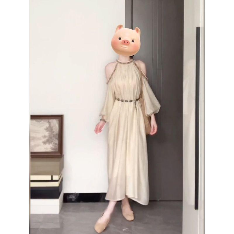 

Xzy/Xin Zhengyan Plus Size Ladies Classy French off-Shoulder Lace Dress Women s Summer Loose Slim Looking Vacation Dress Dress 2XL