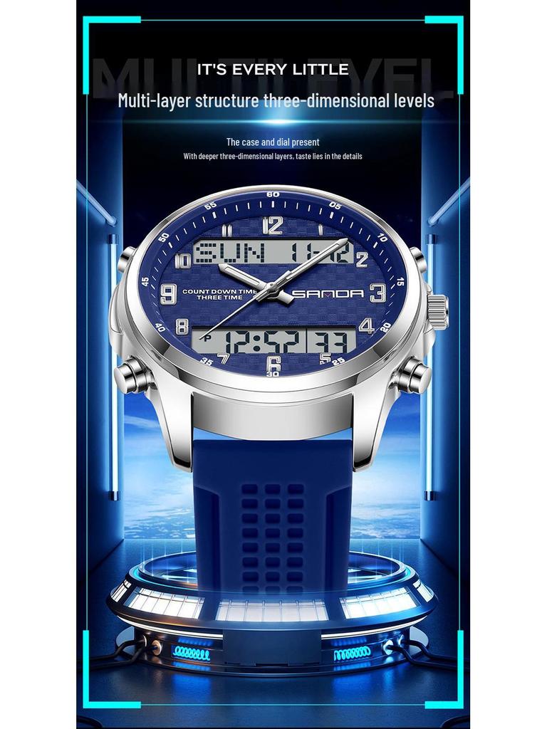 SAND Men's Multifunction Outdoor Sports Watch - 50M Waterproof, Luminous, with Snooze and Countdown Timer