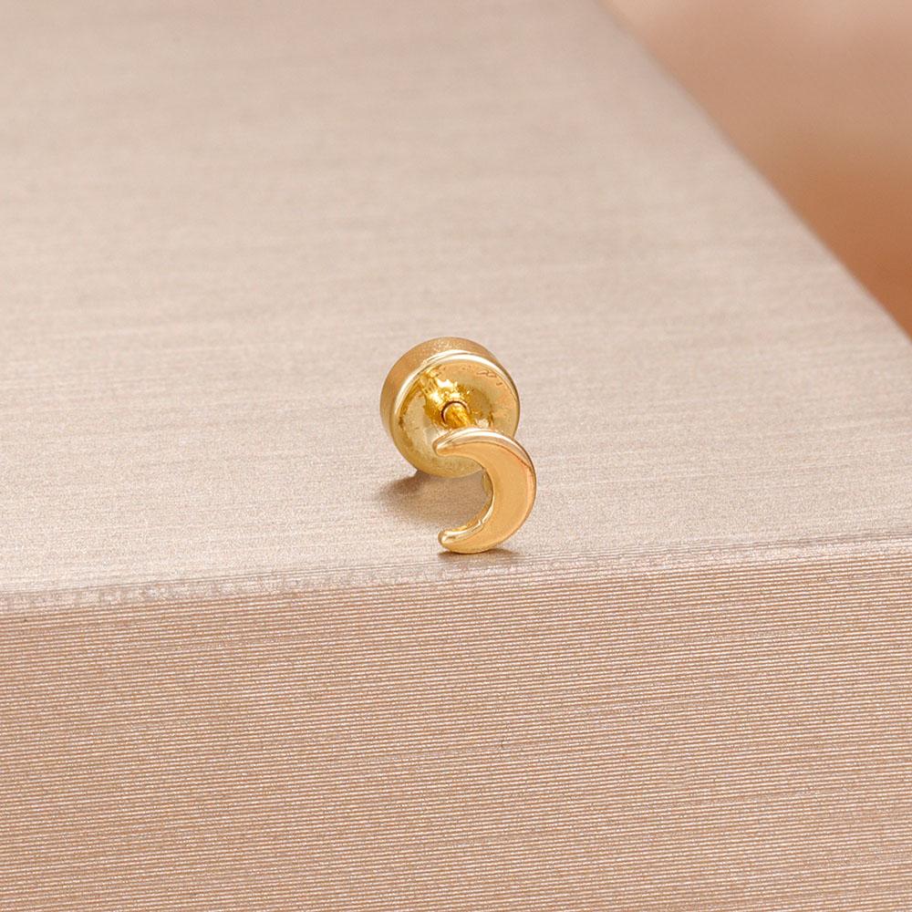 1PC Stainless Steel Star Moon Cartilage Piercing Earrings 18K Gold Plated Helix Tragus Ear Stud Earring Body Jewelry Bijoux Gift