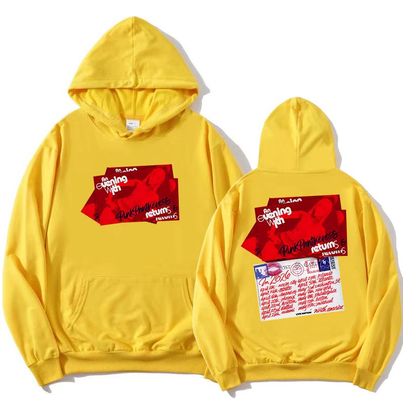 

An Evening with PinkPantheress Tour Into Spring 2026 Hoodies Long Sleeve Casual Sweatshirts Streetwear Unisex Print Hoody L жовтий
