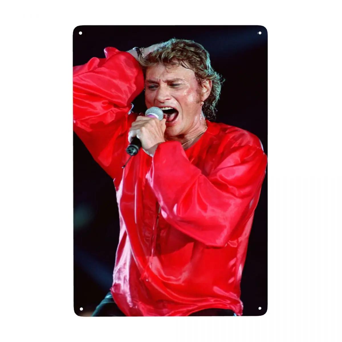 

Винтажные металлические таблички Джонни Холлидея, на заказ, французский рок-певец, жестяная табличка, ворота, сад, бары, настенный декор, 30x20 см 20x30cm（7.8x11.8inch）