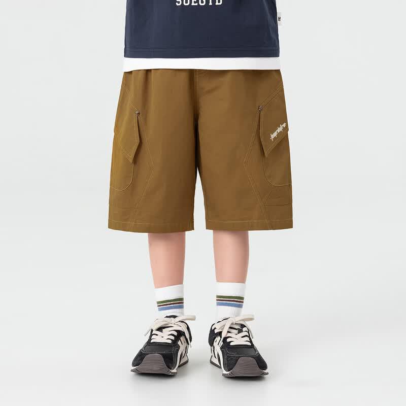 Boy's Summer Casual Wide-Leg Cargo Shorts