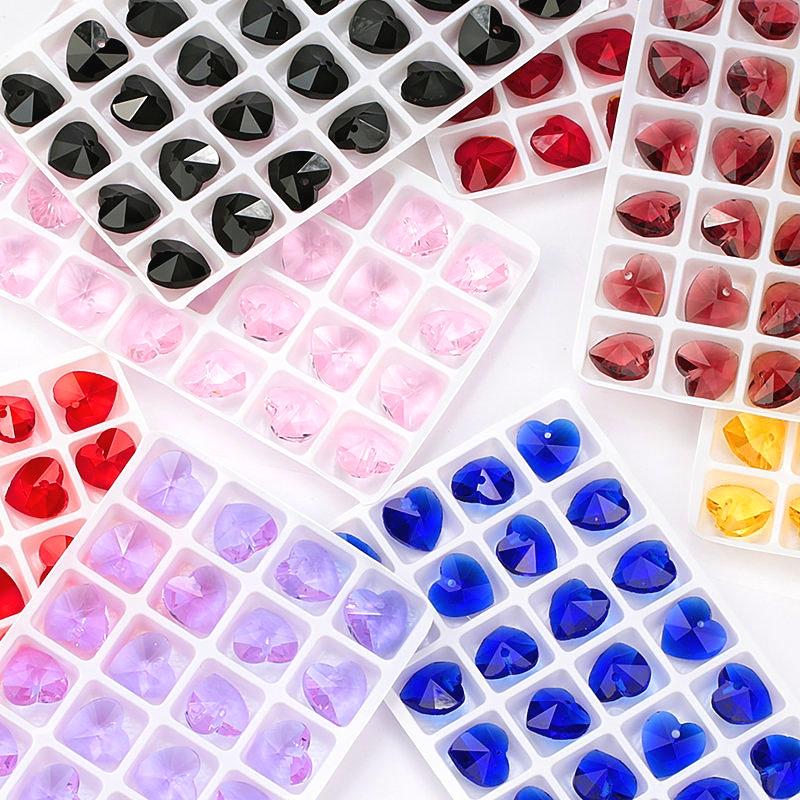 Best Quality 14mm 28pcs/pack 6228 Heart Pendant Austria Charms Crystal Heart Beads Gems for Jewelry Accessories Earring Making