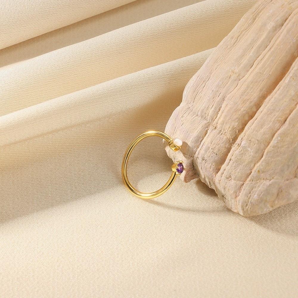 Colorful Cubic Zirconia Birthday Rings Romantic Fashion Jewelry Fashion Opening Rings Women Girls