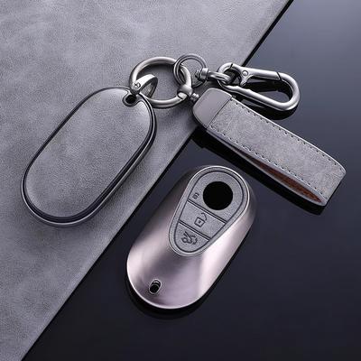 High End Gray For Mercedes Benz C S Class W206 W223 S350 C260 C300 S400 S450 S500 Remote Car Key Case Cover Fob Keychain