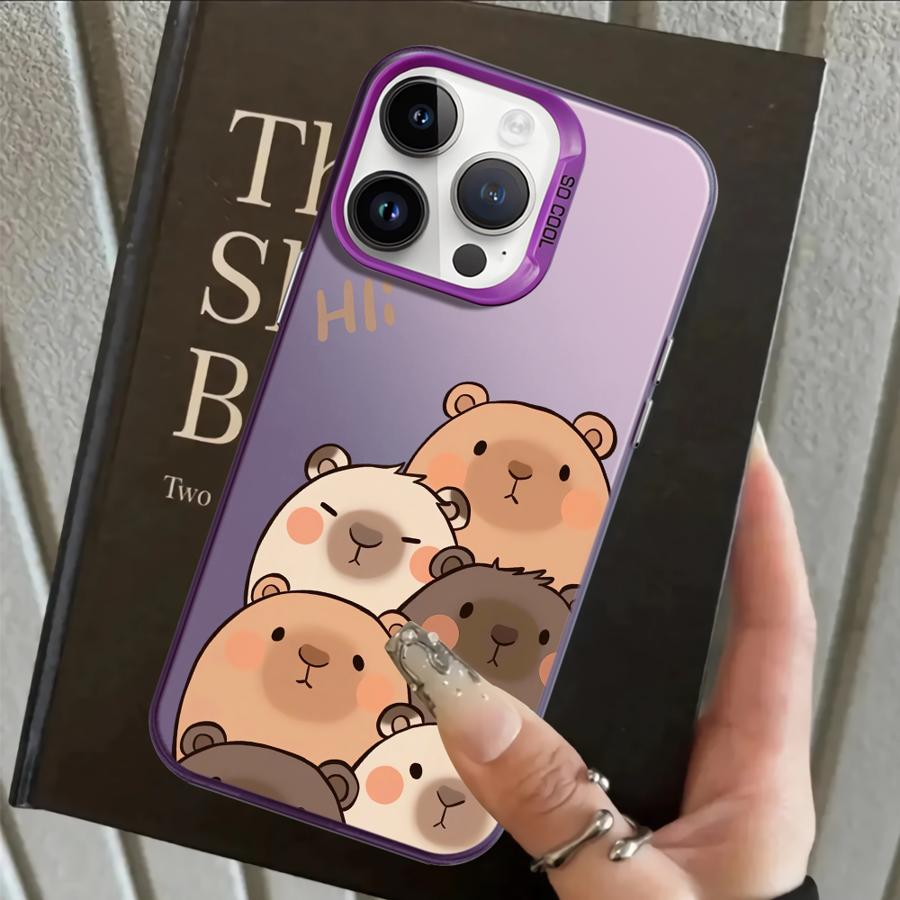 Case for iPhone 17 Pro Max 14 15 Plus XS 13 Pro 16 11 12 XR Air Back Phone Cover Cartoon Cute Capybara