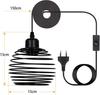 Pendant Lamp - NETTLIFE - 1fla - Black - E27 - Metal 150 Cm