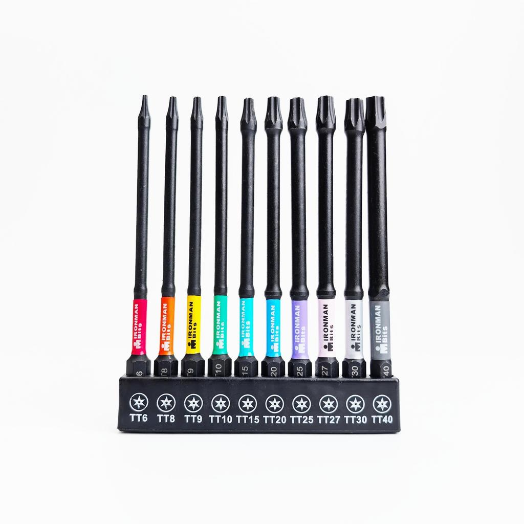 Torx Impact Tough Magnetic Screwdriver Bit S2 Steel Steel Long Extension Driver Drill Bits Hex Shank Batch Head with Base Holder
