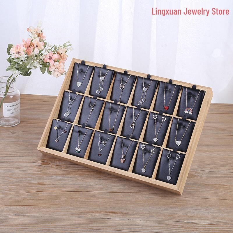 Bamboo Jewelry Display Stand for Necklaces and Earrings