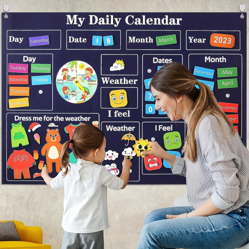 My First Daily Calendar - For Kindergarten Classrooms, A Loop Time Learning Center, A Weekly Chart For Children's Learning