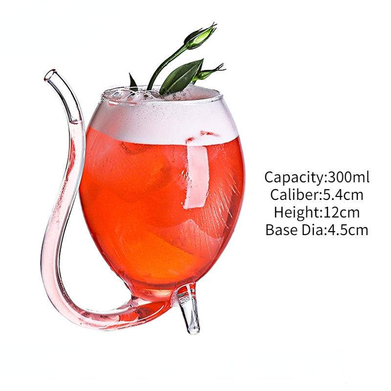 

200Ml Creative Vampire Cocktail Glasses Wine Whiskey Glass Cup Heat Resistant Martini Glass Cup With Drinking Straw For Bar 301-400ml