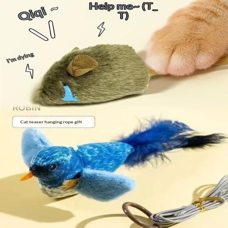1/2/3 Stück Katzen-Spielzeugstäbe Realistische Vogel-Haustierspielzeuge für Katzen Bissfeste Schaukelspielzeuge zur Selbstunterhaltung und Entspannung