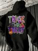 Men Unisex Adult Oversized Hoodie Halloween Trick Or Treat Streetwear Casual Loose Fit Long Sleeve Top - Hooded Sweatshirt