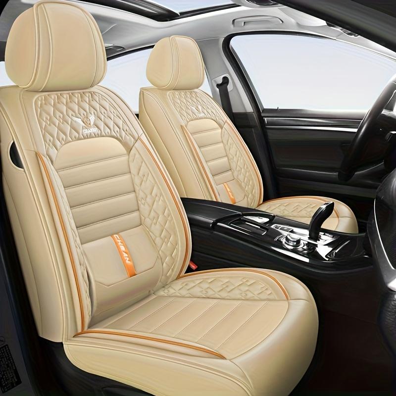 5-Seat Car Seat Cover Complete Set – Fits 95% of All 5-Seaters (Cars, SUVs, Vans) – Premium PU Leather, Breathable – All-Season Seat Protection