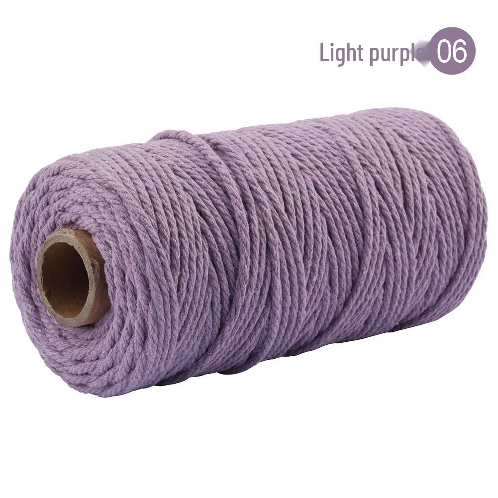 3mm Single-Color Cotton Rope for DIY Weaving - 2mm Thick Tapestry and Binding Thread
