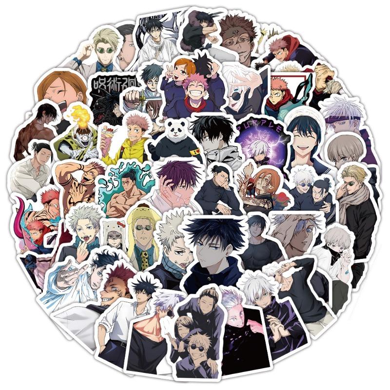 100pcs New Cartoon Jujutsu Kaisen Stickers Cute Decals Toy Stationery Guitar Phone Bicycle Laptop Luggage Car Graffiti Stickers