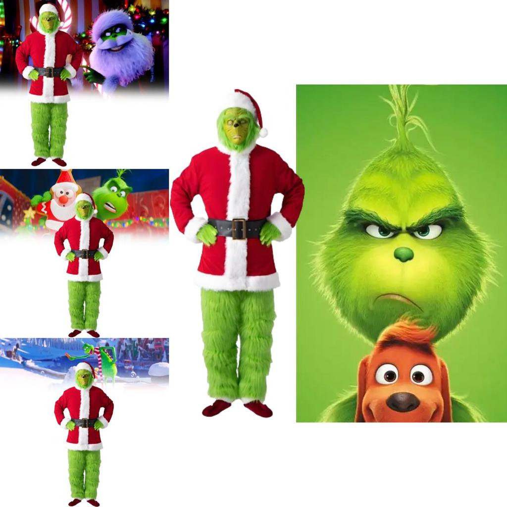 The Grinch Christmas Costume Cosplay Outfit For Adults Holiday Party