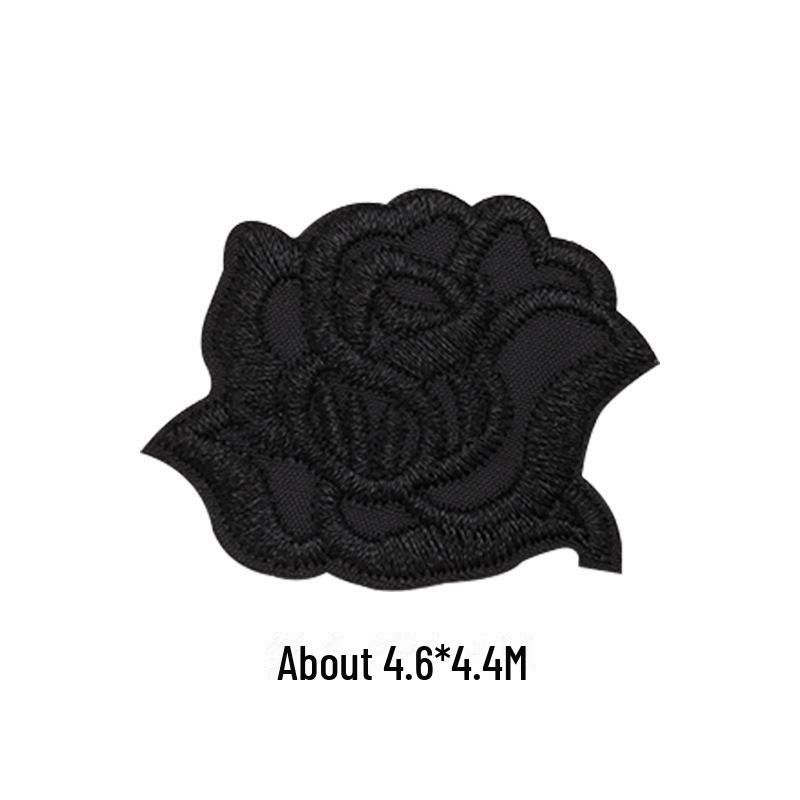 Black Self-Adhesive Embroidery Patch for DIY Clothes Repair and Decoration