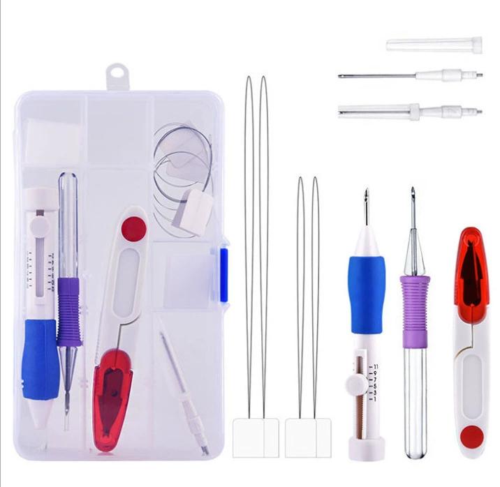 

Набор для вышивания для начинающих взрослых 100 цветов ниток Игла для пробивки Полный набор инструментов для шитья и вязания Включает органайзер для рукоделия