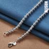 925 Sterling Silber 6 8 10 12mm glatte Perlen Kugelkette Armband Halskette modischer Hochzeitsschmuck