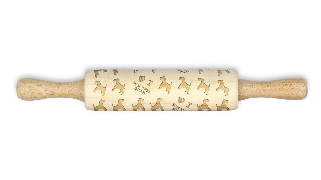 Kerry Blue Terrier, Irish Blue Terrier – Small rolling pin with a dog, patterned dough roller | Art-Dog