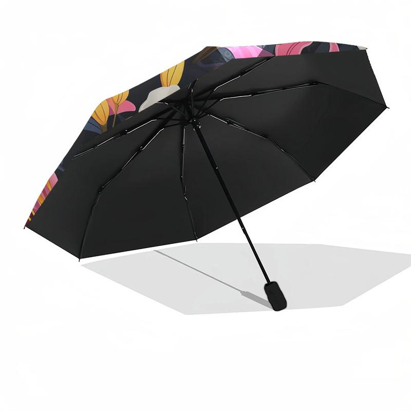1pc Lily Floral Pattern Umbrella with Plastic Handle,Suitable for All Seasons Umbrellaptys26094