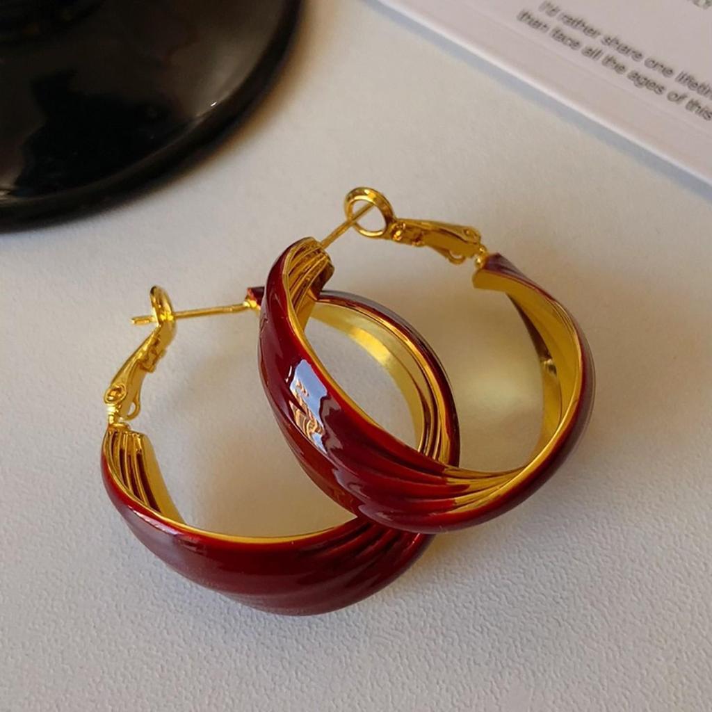 Silberne Nadel Tropfenöl Rote Perlen Ohrstecker - Eleganter & Vielseitiger Schmuck für Damen