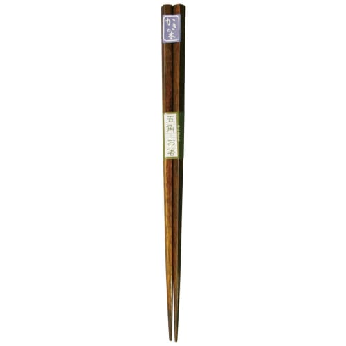 Pentagonal Wooden Chopsticks Persimmon 22.5