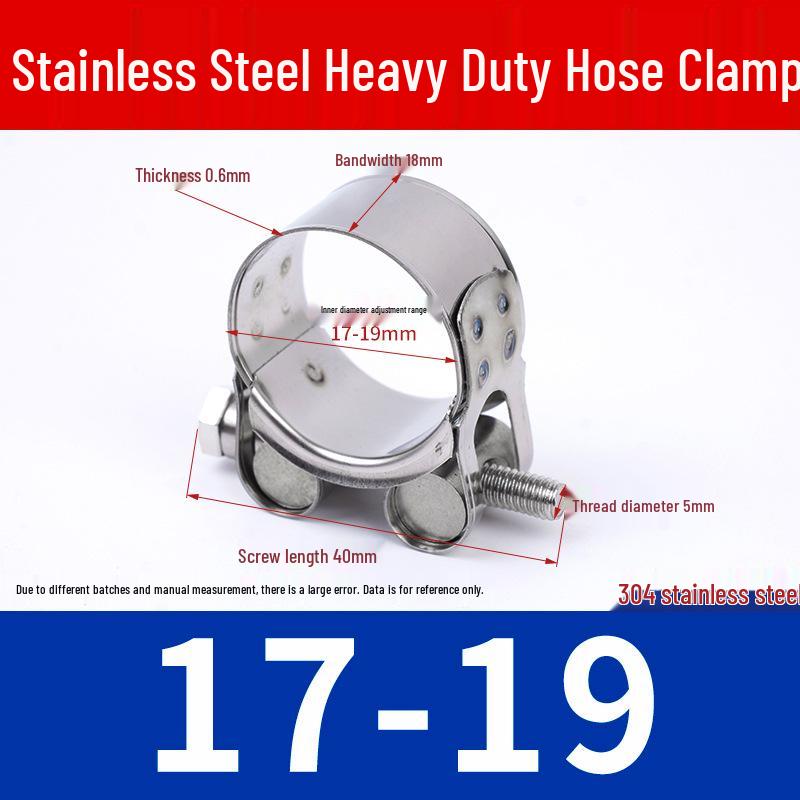 304 Stainless Steel European-Style Heavy-Duty Worm Drive Hose Clamp