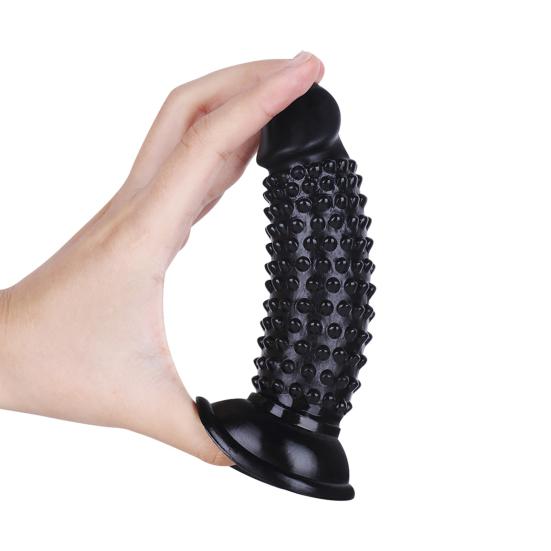 Anální kolík Silná přísavka Dildo Měkká a smyslná simulace Bump Design Penis Vtlačující Sex Dildo Žena Supply