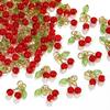 10pz Ciondoli Ciliegia Rossa Carini Pendenti Frutta Rossa in Vetro con Passante Accessori per Creazione Gioielli Fai da Te per Braccialetto Collana Orecchini