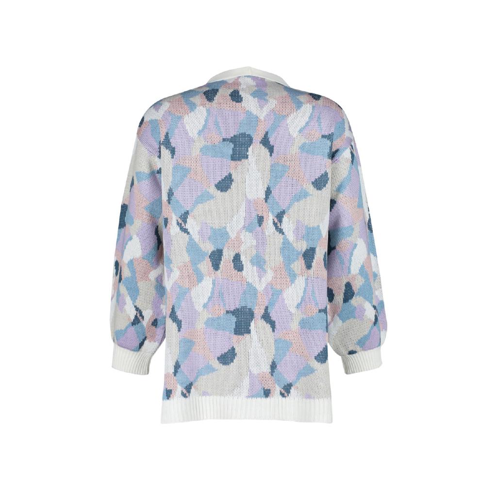 Lila Strickjacke mit V-Ausschnitt Tctaw24th00057