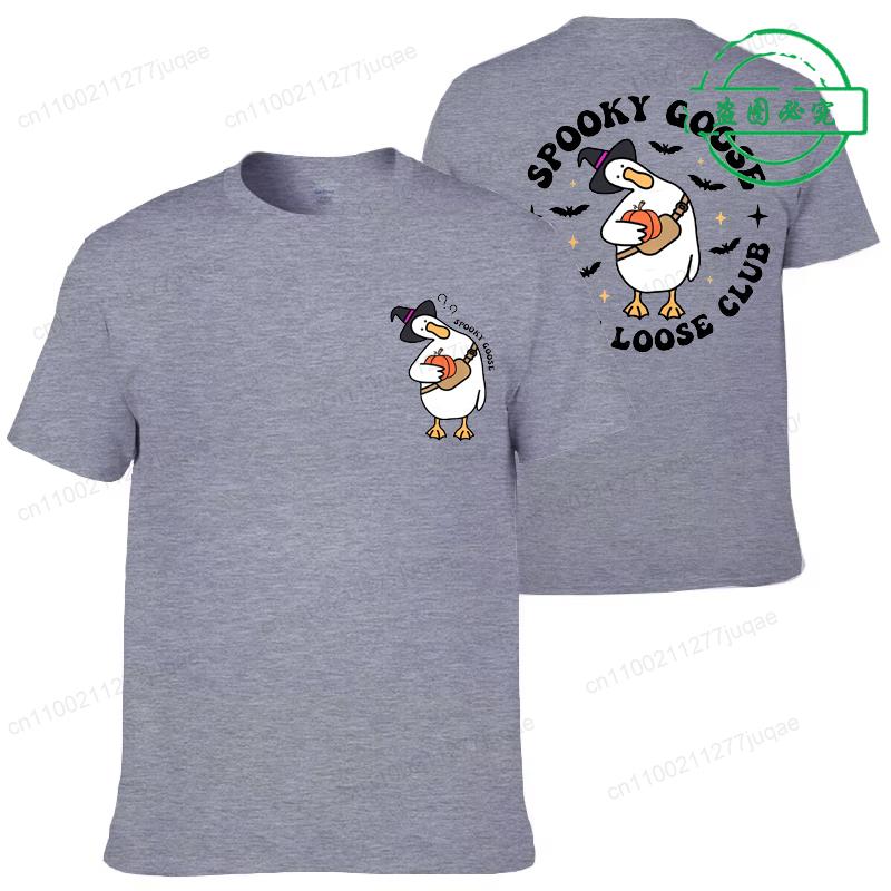 Läskiga Gås T-shirts för Män Kvinnor, Trendiga Mode Herr T-shirts Kläder, Halloween Gås Unisex Toppar T-shirts, Läskig Säsong Tröjor