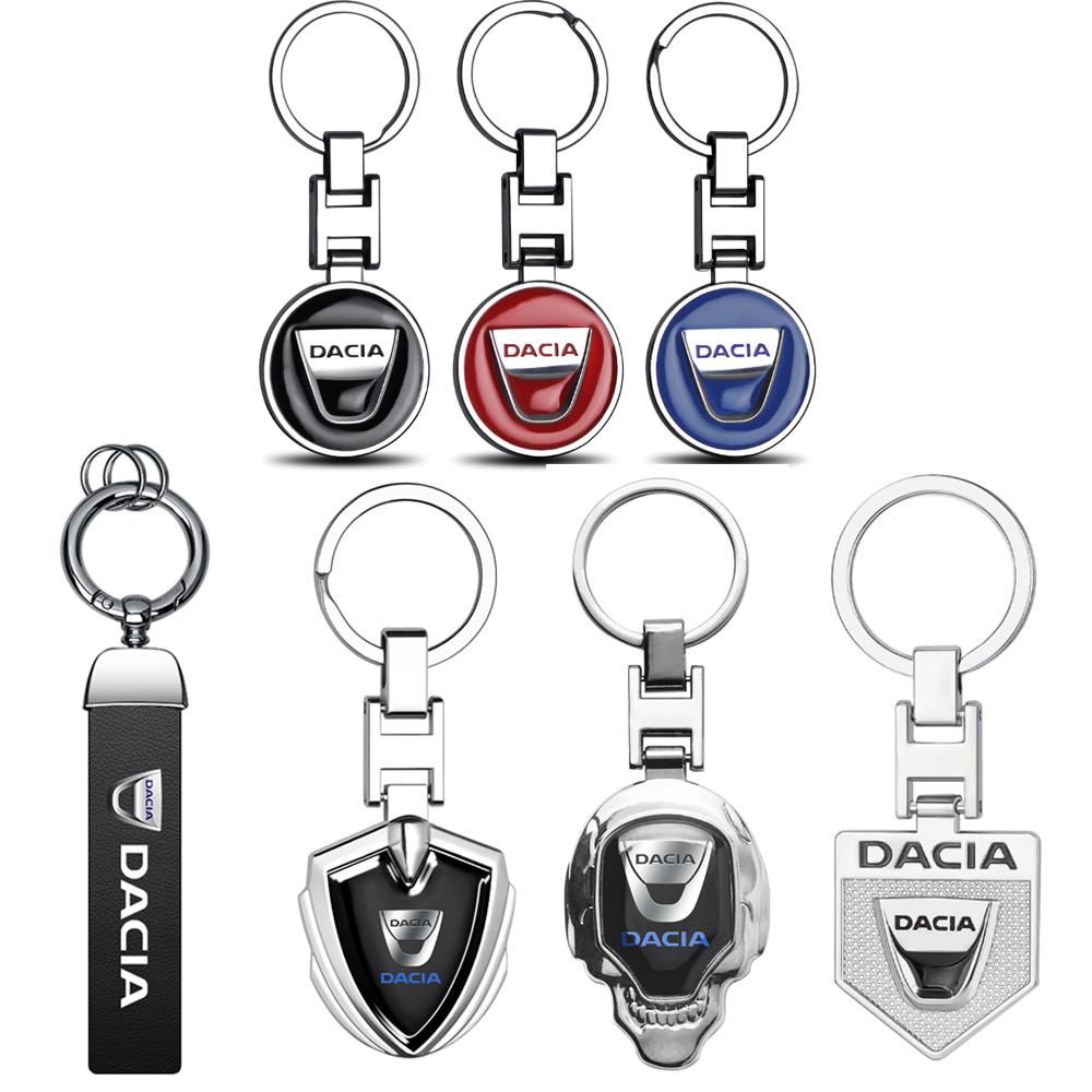 3D Metal Alloy Car Keychain Logo Auto Decoration Accessories For Dacia Duster Logan Dokker Lodgy 2 Sandero Comfort Jogger Spring