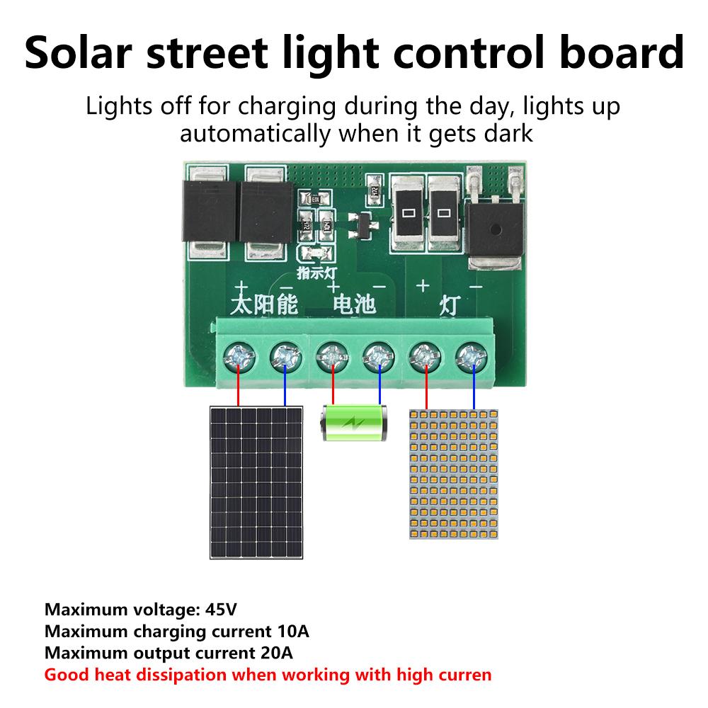 DC 6-45V 10-20 A Solar Street Light Control Circuit Board Solar Controller Driver Module Power Supply Accessory