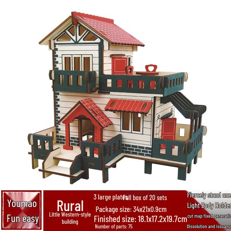 3D drevené puzzle architektonický model školská remeselná festivalová aktivita hračka