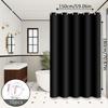 Minimalist Pure Black Shower Curtain, Bathroom Dry and Wet Separation Partition Curtain, Peva Material, Easy To Clean, Comes with Hooks