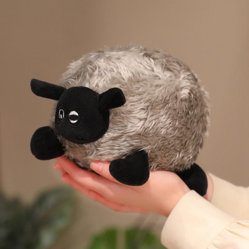 Cute Black-Faced Sheep Plush Toy - Small Size Doll for Claw Machine Ball Sheep