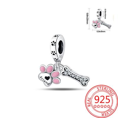 Authentic Original Copper Metal Charm Bead Components Luxury Pet Claw Bones Bead Components Compatible With Bracelet High Quality Fine Jewelry Do It