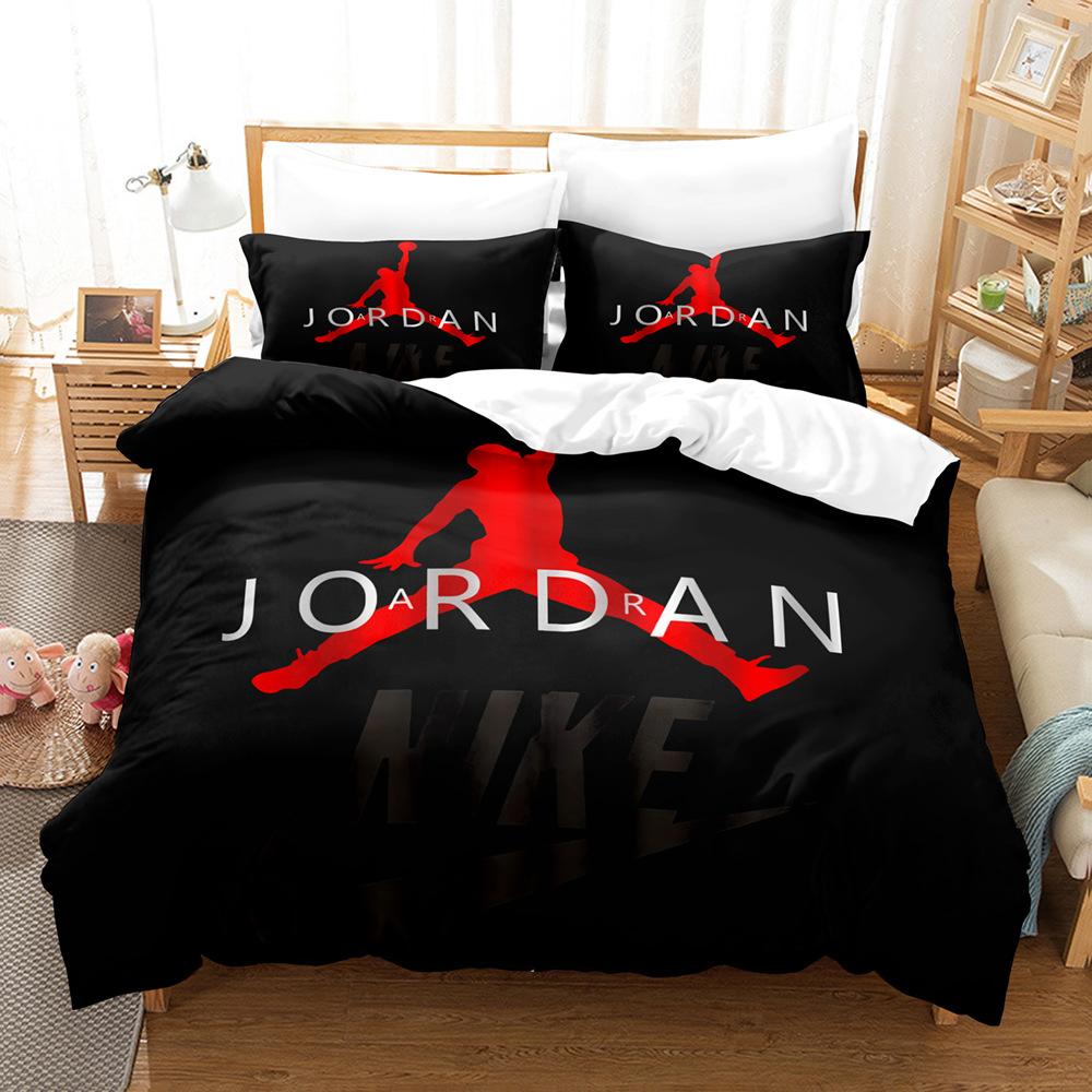 Basketball Print Home Bedding Set Basketball Sports Theme Quilt Cover Pillowcase Sheet/Double Bed 2/3 Pieces Full Size Bedroom Decoration