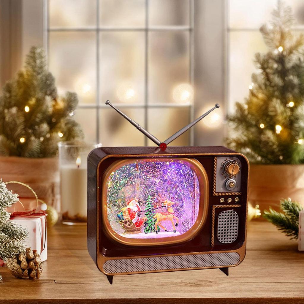 Christmas Snow Globe Christmas Music Box for Festival Centerpiece Bookshelf