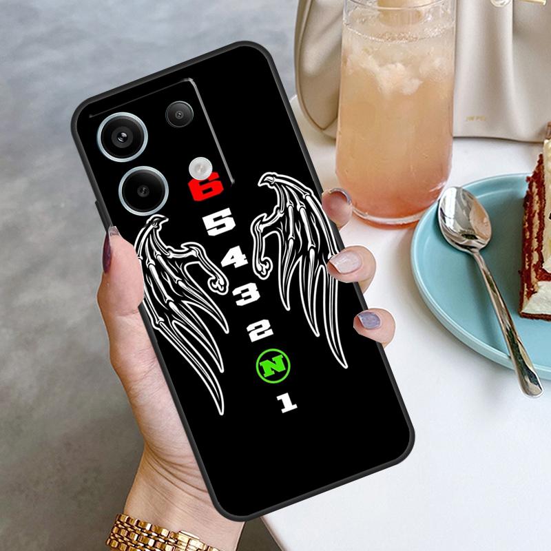 Motorcycle Gear Case For Xiaomi Redmi Note 13 Pro 12 11 10 9 Note 12S 10S 11S 9S Redmi 12 10C 12C 13C Cover