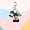 1pc ENHYPEN Keychain with Name Tag, Jungwon Jay Jake Sunghoon Sunoo Ni-ki Cute Figure & Real Photo 3-in-1 Triple Pendant Keyring, Engene Fans Gift