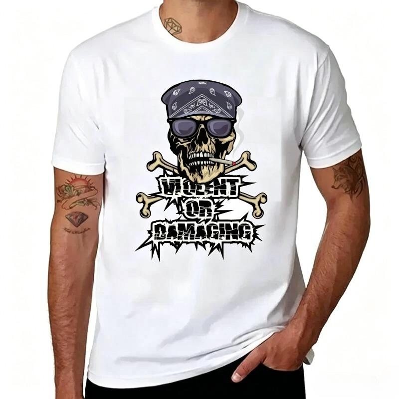 Skull Print Tshirt for Unisex Unisex Casual Short Sleeve Tee Fashion Streetwear Top New Summer 100 Cotton Tshirt Unisex Unisex