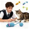 Interactive Cats Mouse Toy With Ball Tail, Colorful Woven Teaser Toy With Crinkle Sound, Automatic Cats Self-Play Entertainment Toy, Pet Chew And